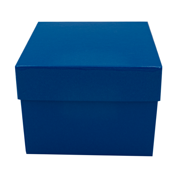 blauer-hoher-karton-front Kryobox aus Karton 133 x 133 x 75 - Standard blau