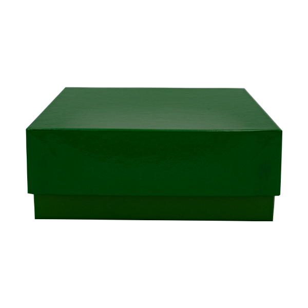 gr-ner-karton-front Kryobox aus Karton 136 x 136 x 50 - Kunststoff Beschichtung grün