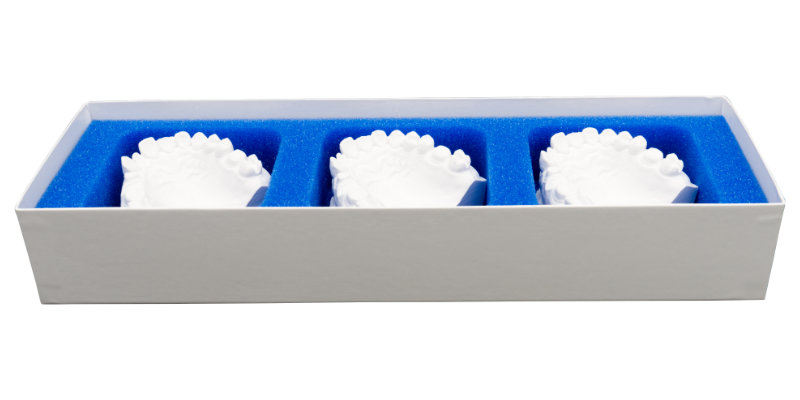 Dental Verpackung 3er - Schaumstoff-Inlay für drei Abdrücke